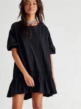 NWT Free People Beach Jenny Mini Dress in Black